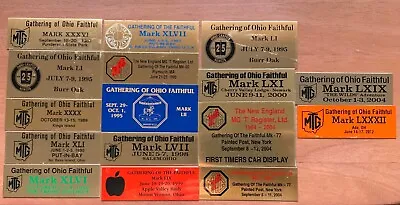 Lot Of 16 Badges GOF Mark MG MTG Car Club Gathering Of Ohio Faithful 1987 / 2012 • $9.99