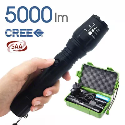 CREE XP-E T6 USB LED Zoomable 5000Lm 18650 Rechargeable Battery Flashlight Torch • $18.99