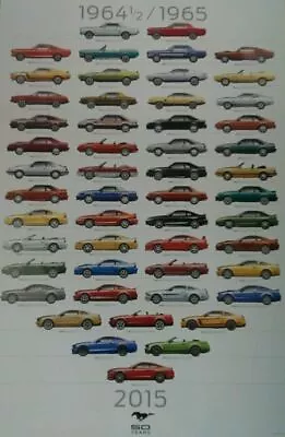 Mustang 50 YEARS 1964 1/2 To 2015 Poster * Collectors Item * Ships FREE To USA😎 • $23