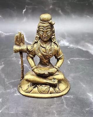 Vintage Bronze Lord Shiva Hindu Dev Neelkanth Figurine • $49.99