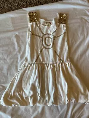 Joyfolie Mia Joy Size 7 Ivory And Gold Sequin Dress GB 10 • $29.99