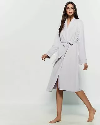 La Perla Studio M Long Knit Wrap Robe Lavendar Purple Shawl Collar Viscose • $159.99