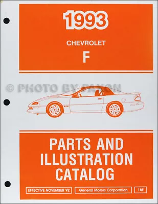 1993 Chevy Camaro Master Parts Book Chevrolet Illustrated Part Numbers Catalog  • $86.95