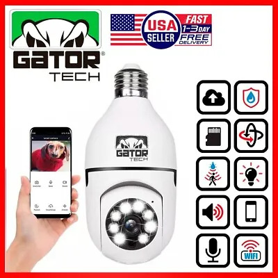 WiFi Wireless Security Camera HD 1080P IR Night Light Bulb Home Waterproof IP66 • $18.99