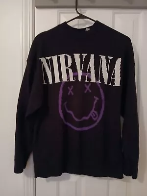 H&M Divided NIRVANA Black Sweater Size S Knit Top Shirt • £14.60