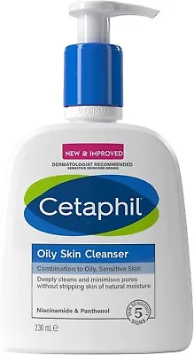 £10.89 • Buy Cetaphil Oily Skin Cleanser Face Wash 236ml Skin Care Soap Free Oily Spot Skin