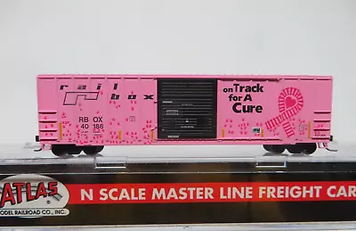 Atlas (N-Scale) RAILBOX (Pink-On Track For A Cure) Box Car #40188 (50005610) NIB • $36.95