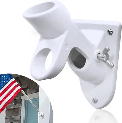 $9.99 • Buy Anley Two-Position Flag Pole Holder - Mounting Bracket With Hardwares White