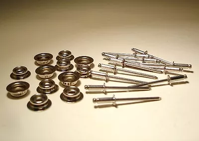  Dot STUD With Stainless Steel 1/8  X 3/8  Rivets Marine Boat Snaps - 25 Sets • $15.95