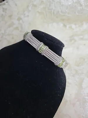 Judith Ripka Sterling Silver And Peridot Cuff Bracelet • $149.99