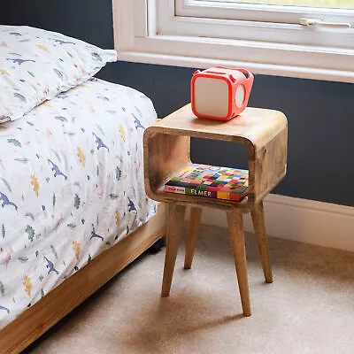 Small Bedside Table Kids Children Side Cabinet Nordic Solid Oak Wood Unit Hamade • £96.99