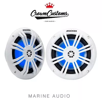 Kicker 6.5 Inch Water Resistant Marine Speakers With Led Lighting  Boat Jet Ski • £119.95