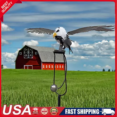 Owl Garden Wind Spinner Ornament Stake Outdoor Spinning Windmill Lawn Patio Deco • $37.73