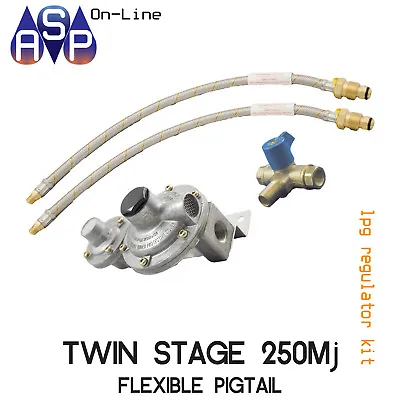 Lpg-regulator-kit-twin-stage 250mj-suit Caravan And Home Use Twin Stage • $79