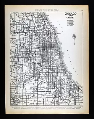 1937 McNally Map Chicago Illinois Navy Pier Michigan Avenue Oak Park IL Rt. 66 • $15.99