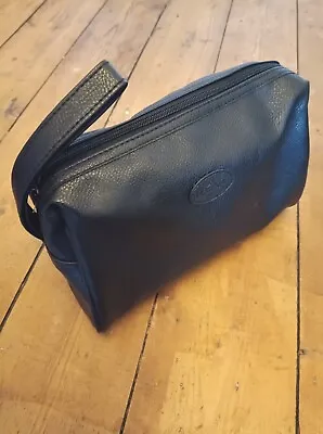 LAST FEW- Next Men's Travel Wash Bag - Black Faux Leather Inner Zip Pocket NEW • £7.79