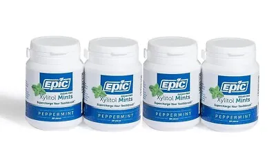 4 X Epic Xylitol Gum Peppermint 50 Pieces Sugar-Free Dental Care Chewing Gum • $62.49