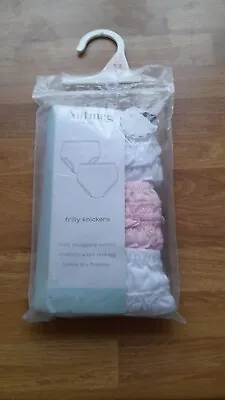 Baby Girls 3 Pack Of Frilly Pants/knickers Over Nappy Covers Size 6-9 Mths New  • £6.99