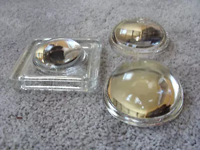 LOT OF 3 Vintage 3+  Domed Glass Paperweight Magnifiers For Crafts Round &Square • $35.95