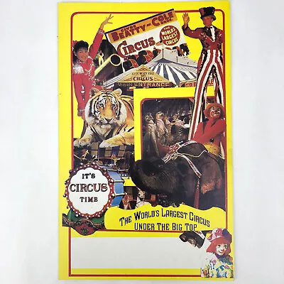 Vintage 1980s Rare CLYDE BEATTY COLE BROS CIRCUS Cardboard Standee Sign Flyer Ad • $80.88