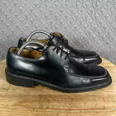 Magnanni Shoes Men’s 10 Derby Dress Black Leather Square Toe • $39