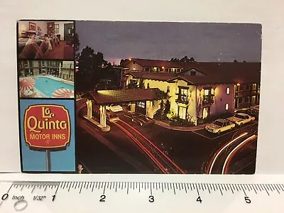 Postcard Vista CA California La Quinta Motor Inn Ad Night Pool Chrome Vintage • $3