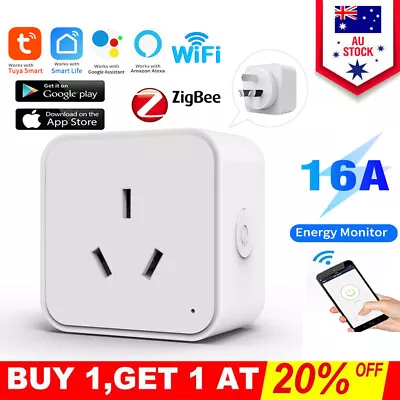 Smart AU Plug Outlet Switch WiFi / Zigbee Socket Voice Control For Alexa Google • $21.84