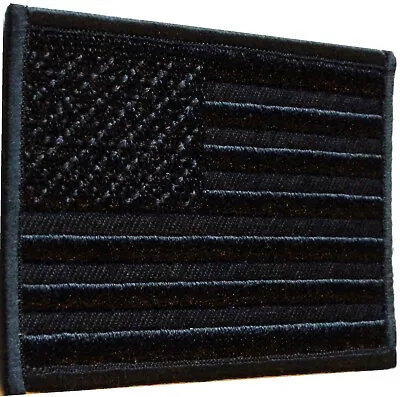 AMERICAN FLAG TACTICAL US MORALE MILITARY Covert Black OPS HOOK Fasten Patch • $4.89