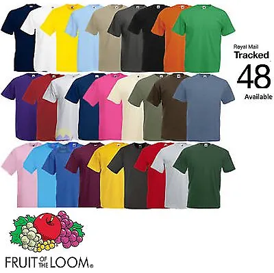 Fruit Of The Loom 100% Cotton Plain Blank Men's Women's T-Shirts Value Weight • £4.99