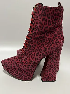 Vtg Vivienne Westwood Aw2013 Pink Leopard Suede Platform Boots 39 • $700