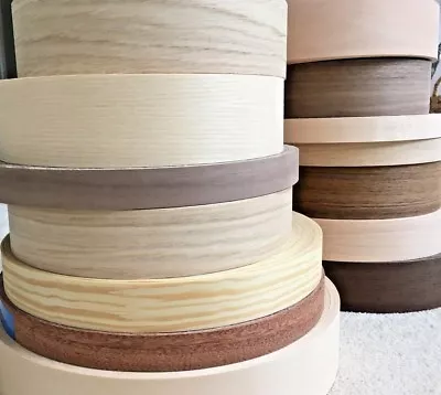 Pre Glued Wood Veneer Edging Tape @@ 18mm22mm30mm40mm50mm @@ Free Postage • £78.84