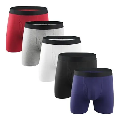 Men's Boxer Briefs Comfort Ultra Soft Cotton Stretch Wick Waistband Underwear • $6.64