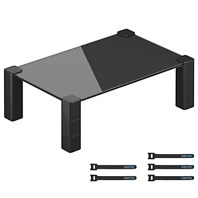 Monitor Stand Glass Top  3 Height Adjustable Desk Riser Bontec • £8.99