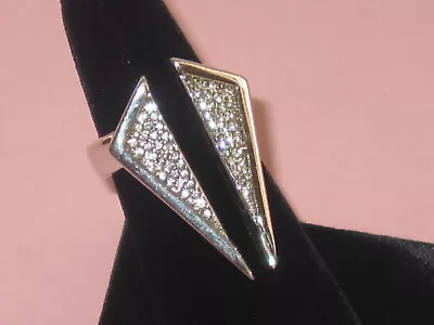 Designer Vince Camuto ~ Silver Tone & Pave Rhinestones Open Ring • $18.11