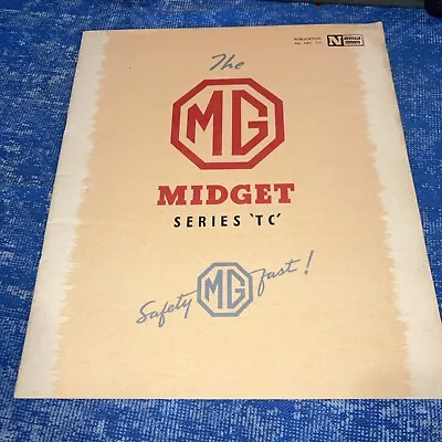 1949 MG Midget TC  Safety First  Advertising Sales Brochure - RARE!! • $50