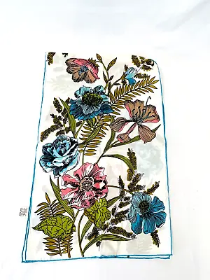 Vintage Triangle Rectangle Hand Painted Floral Designer Pure Silk Scarf Hawaiian • $12.45