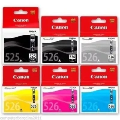 6 Canon Genuine Original PGI-525/CLI-526 MG6250/MG8250/MG6150/MG8150 With GREY * • $129.26