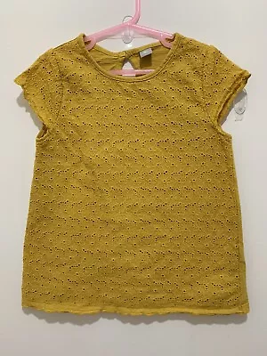 Lovely Girls TU Mustard Floral Textured Short Sleeve Top 4-5yrs💛💛 • £3.90