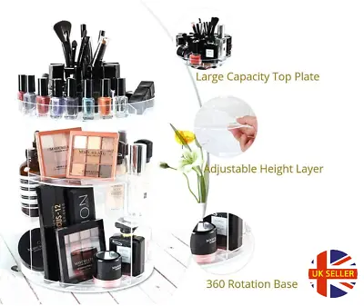 £9.95 • Buy 360 Rotating Makeup Organiser Rotation Cosmetic Storage Holder Display Stand