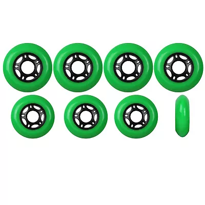 Outdoor Inline Skate Wheels 76mm / 80mm 89A Green HILO SET Rollerblade Hockey • $24.95