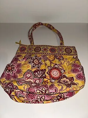 Vera Bradley Shoulder Handbag Morgan Purse Bali Gold Satchel Quilted • $9.87