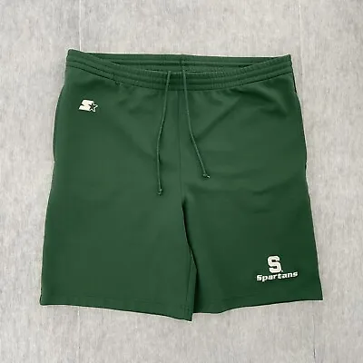 VINTAGE Starter Michigan State Spartans Shorts Adult Large 36-38 Green Mens L • $29.96