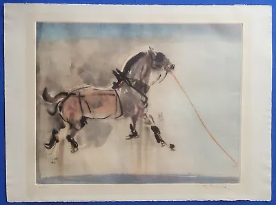 Kaiko Moti Signed Numbered  Horse With Orange Tether  Original Aquatint Etching • $499.99