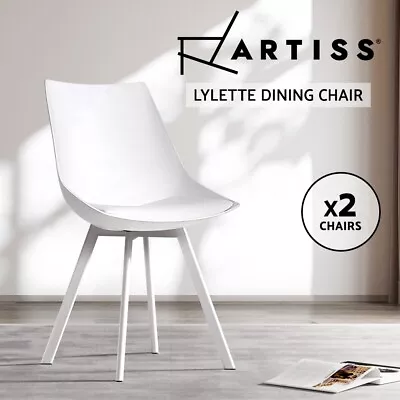 $129.95 • Buy Artiss Lylette Dining Chairs Cafe Chairs PU Leather Padded Seat Set Of 2 White