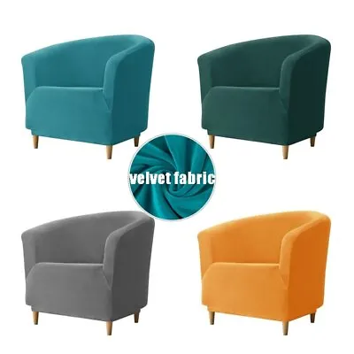 Velvet Club Chair Slipcover Stretch Armchair Covers Tub Sofa Cover Couch Covers • $18.88