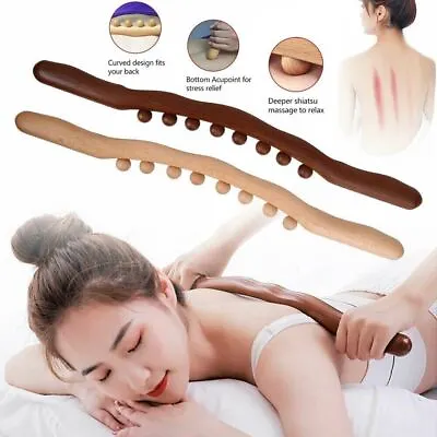 Wooden Guasha Scraping Stick Massage Tools Wood Massager Waist Legs Back Neck US • $14.28