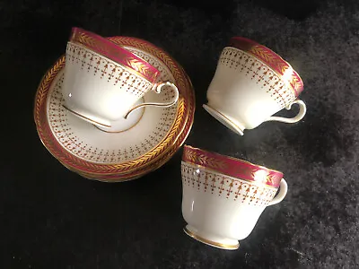 £44.23 • Buy AYNSLEY Red Gold 2 Coffee Cups & 2 Saucer Set
