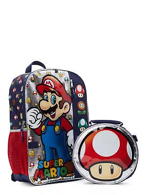 Kids Super Mario Bros. 17  Backpack With Lunch Bag Set 5-Piece Backpacks & Bags • $21.09