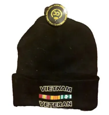 U.s. Marine Corps Usmc Viet Nam Vietnam Veteran Vet Watch Cap Beanie Hat Black • $14