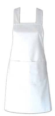 100% Cotton Butchers Catering Cooking Chef Professional Aprons With Bib Pockets  • £4.99